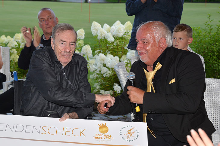 Frank Fleschenberg, Robert Luebenoff: l&uuml;bMEDIA Gold Ball Trophy 2024 im Golfclub Beuerberg in Eurasburg am 26.07.2024 / &copy;Foto: BrauerPhotos